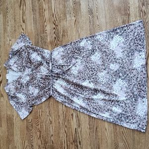 (M) Vintage Montino Made in Canada Floral Print Belted Short Sleeve Midi Dress